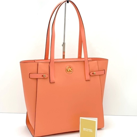 MICHAEL KORS CARMEN LARGE NORTH SOUTH TOTE SHERBERT COLOR - Picture 2 of 16